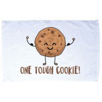 One Tough Cookie Cute Chocolate Chip Cookie With Muscles Microfiber Hand Towel