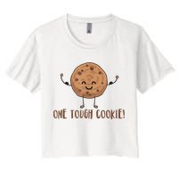 One Tough Cookie Cute Chocolate Chip Cookie With Muscles Crop Top