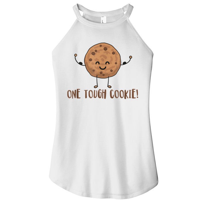One Tough Cookie Cute Chocolate Chip Cookie With Muscles Women's Perfect Tri Rocker Tank