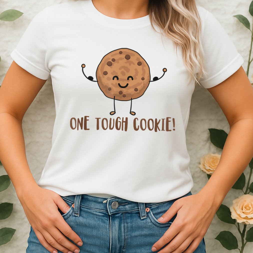 One Tough Cookie Cute Chocolate Chip Cookie With Muscles Womens T-Shirt