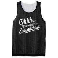 Oh... This Calls For A Spreadsheet Office Sarcastic Saying Mesh Reversible Basketball Jersey Tank