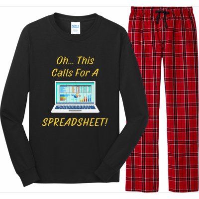 Oh... This Calls For A Spreadsheet Office Saying Quote Funny Long Sleeve Pajama Set