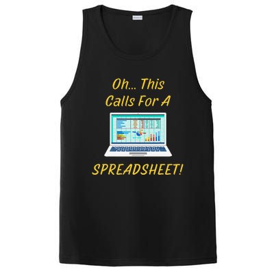 Oh... This Calls For A Spreadsheet Office Saying Quote Funny PosiCharge Competitor Tank