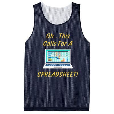 Oh... This Calls For A Spreadsheet Office Saying Quote Funny Mesh Reversible Basketball Jersey Tank