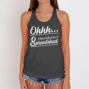 Oh... This Calls For A Spreadsheet Office Sarcastic Women's Knotted Racerback Tank