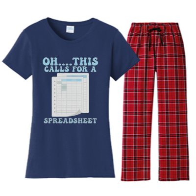 Oh... This Calls For A Spreadsheet Office Quote Saying Funny Women's Flannel Pajama Set