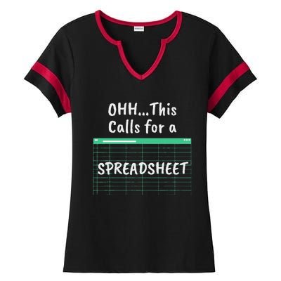 Oh... This Calls For A Spreadsheet Office Ladies Halftime Notch Neck Tee