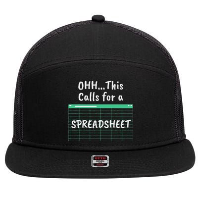 Oh... This Calls For A Spreadsheet Office 7 Panel Mesh Trucker Snapback Hat