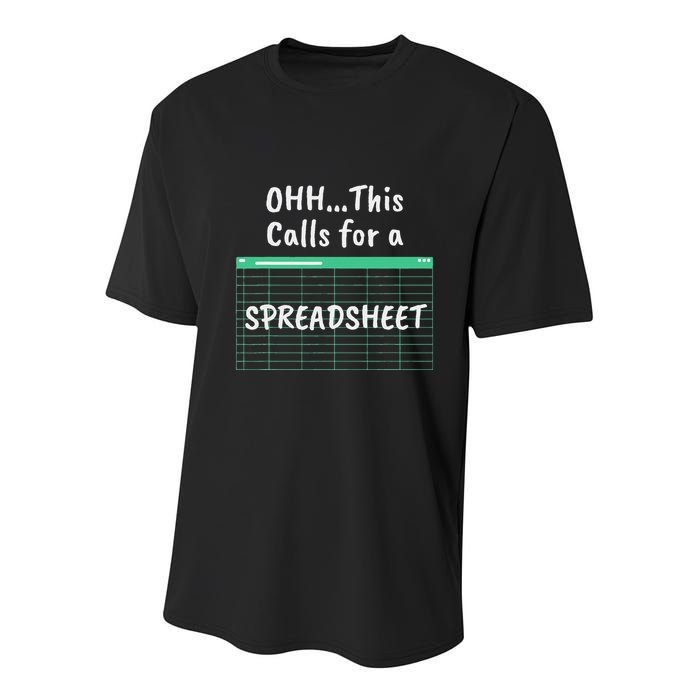 Oh... This Calls For A Spreadsheet Office Youth Performance Sprint T-Shirt