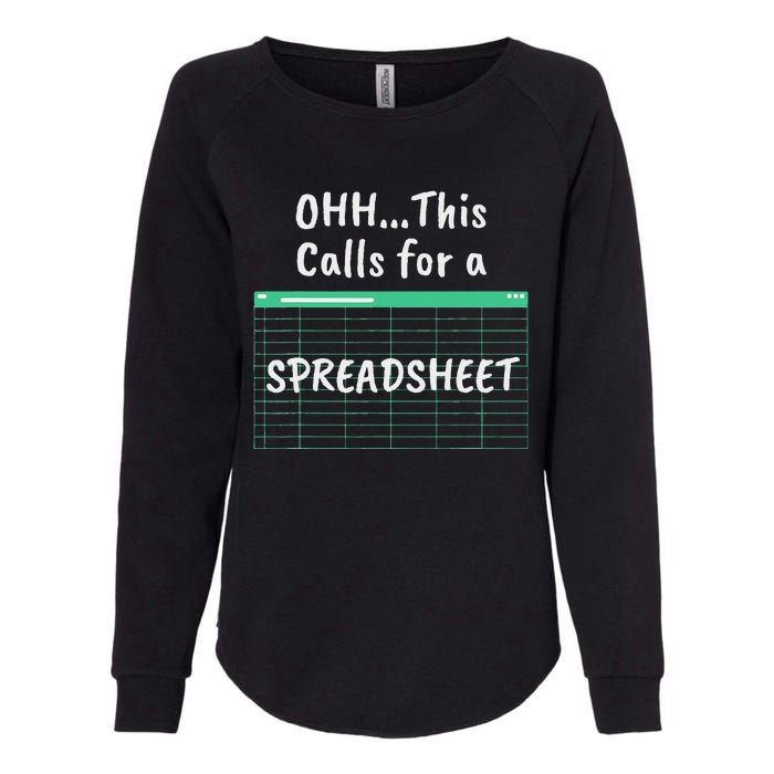 Oh... This Calls For A Spreadsheet Office Womens California Wash Sweatshirt