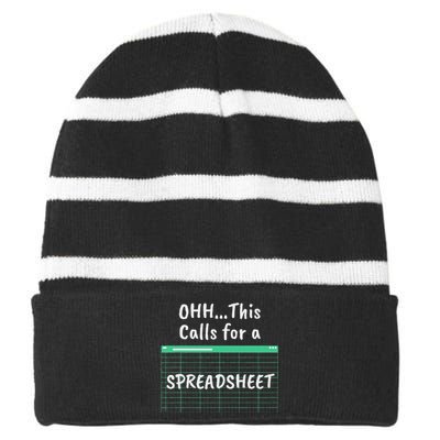 Oh... This Calls For A Spreadsheet Office Striped Beanie with Solid Band