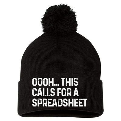 Oooh This Calls For A Spreadsheet Funny Accountant Gift Pom Pom 12in Knit Beanie