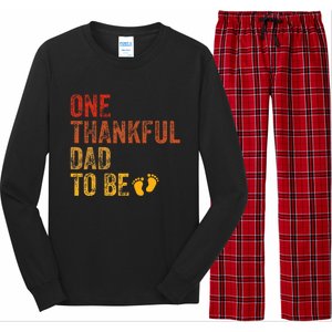 One Thankful Dad To Be Thanksgiving Pregnancy Announcement Long Sleeve Pajama Set