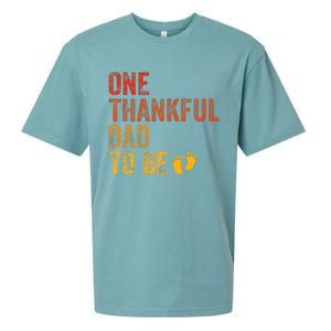 One Thankful Dad To Be Thanksgiving Pregnancy Announcement Sueded Cloud Jersey T-Shirt