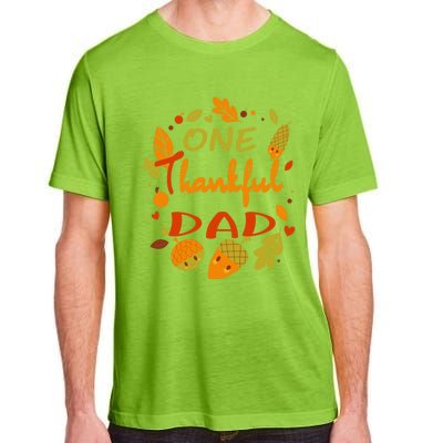 One Thankful Dad Cute Gift Family Daddy Thanksgiving Matching Gift Adult ChromaSoft Performance T-Shirt