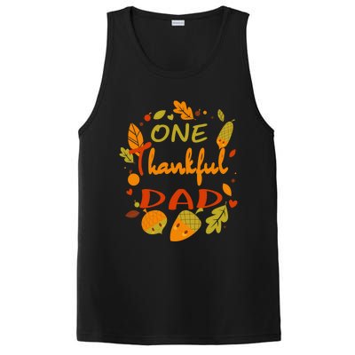 One Thankful Dad Cute Gift Family Daddy Thanksgiving Matching Gift PosiCharge Competitor Tank