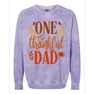 One Thankful Dad Thanksgiving Day Family Matching Thankful Gift Colorblast Crewneck Sweatshirt