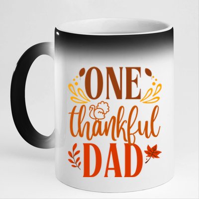 One Thankful Dad Thanksgiving Day Family Matching Thankful Gift 11oz Black Color Changing Mug