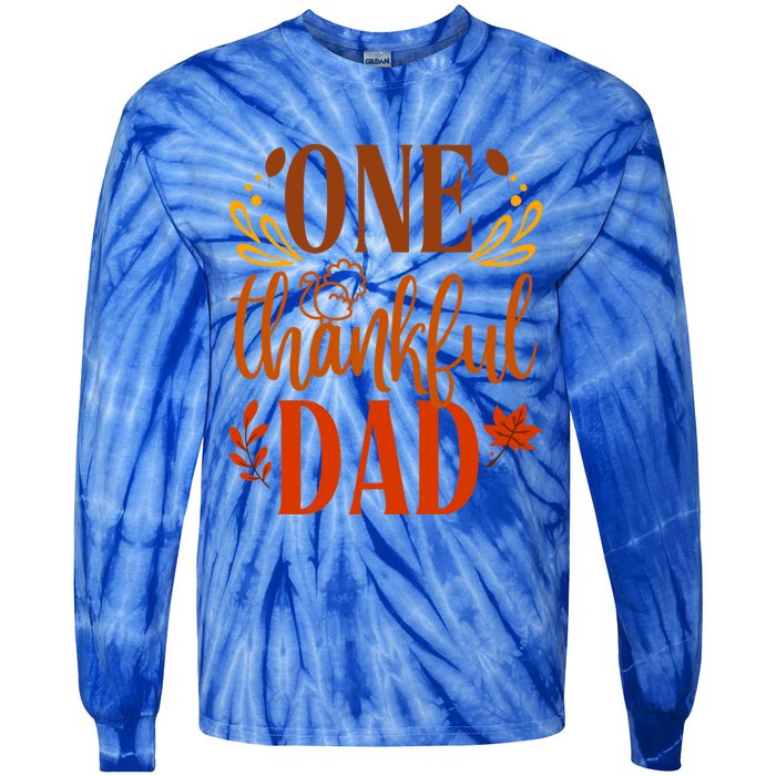 One Thankful Dad Thanksgiving Day Family Matching Thankful Gift Tie-Dye Long Sleeve Shirt