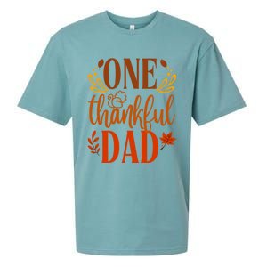 One Thankful Dad Thanksgiving Day Family Matching Thankful Gift Sueded Cloud Jersey T-Shirt