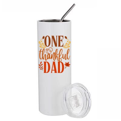 One Thankful Dad Thanksgiving Day Family Matching Thankful Gift Stainless Steel Tumbler