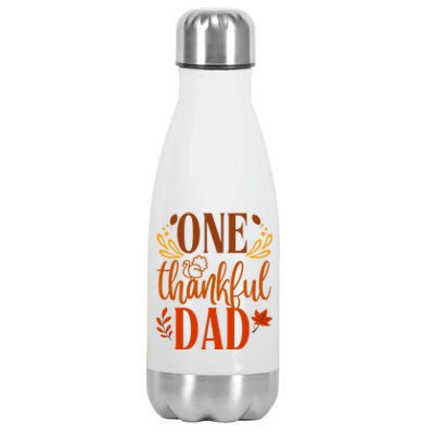 One Thankful Dad Thanksgiving Day Family Matching Thankful Gift Stainless Steel Insulated Water Bottle