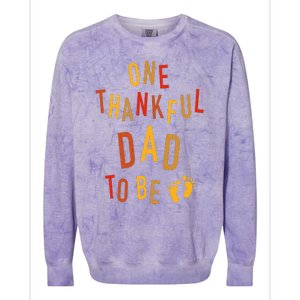 One Thankful Dad To Be Thanksgiving Pregnancy Announcement Colorblast Crewneck Sweatshirt