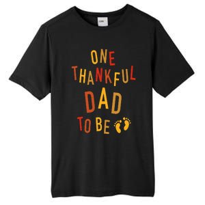 One Thankful Dad To Be Thanksgiving Pregnancy Announcement Tall Fusion ChromaSoft Performance T-Shirt