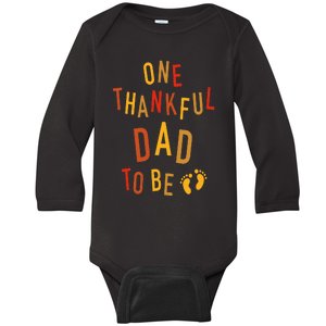 One Thankful Dad To Be Thanksgiving Pregnancy Announcement Baby Long Sleeve Bodysuit