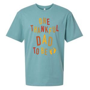 One Thankful Dad To Be Thanksgiving Pregnancy Announcement Sueded Cloud Jersey T-Shirt