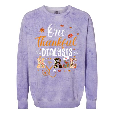 One Thankful Dialysis Nurse Thanksgiving Day Colorblast Crewneck Sweatshirt