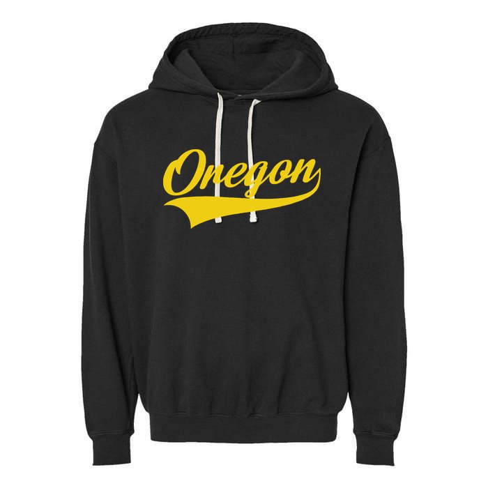 Oregon Throwback Design Print Classic Garment-Dyed Fleece Hoodie