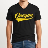 Oregon Throwback Design Print Classic V-Neck T-Shirt