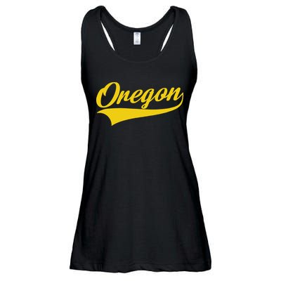 Oregon Throwback Design Print Classic Ladies Essential Flowy Tank