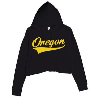 Oregon Throwback Design Print Classic Crop Fleece Hoodie