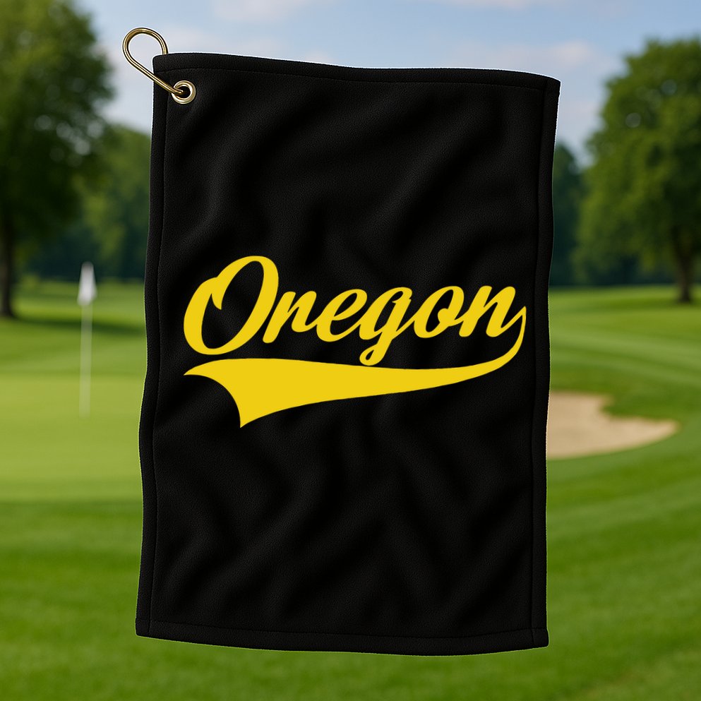 Oregon Throwback Design Print Classic Golf Towel