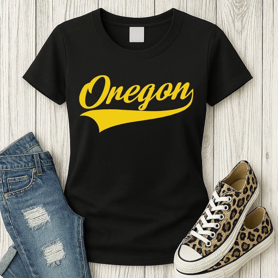Oregon Throwback Design Print Classic Womens T-Shirt