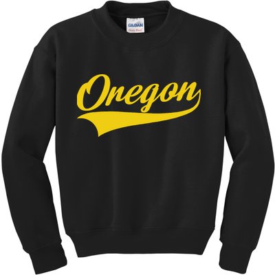 Oregon Throwback Design Print Classic Kids Sweatshirt