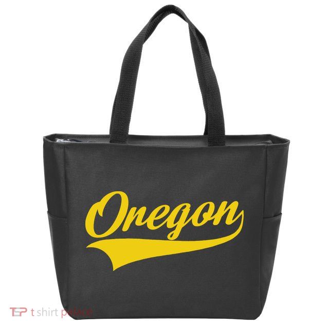 Oregon Throwback Design Print Classic Zip Tote Bag