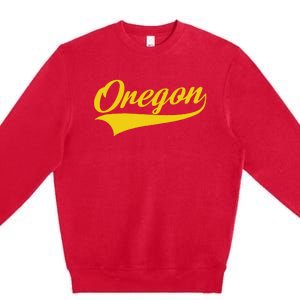 Oregon Throwback Design Print Classic Premium Crewneck Sweatshirt