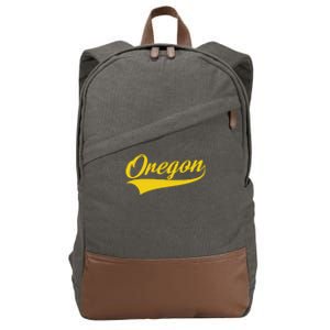 Oregon Throwback Design Print Classic Cotton Canvas Backpack