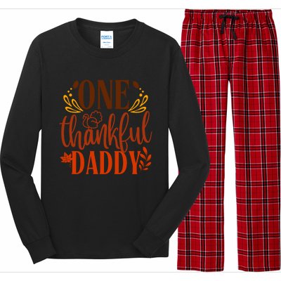 One Thankful Daddy Thanksgiving Day Family Matching Costume Gift Long Sleeve Pajama Set