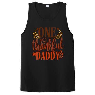 One Thankful Daddy Thanksgiving Day Family Matching Costume Gift PosiCharge Competitor Tank