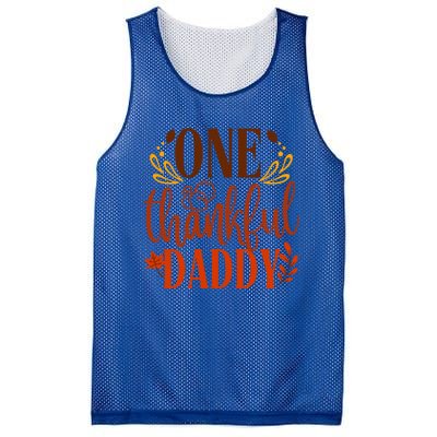 One Thankful Daddy Thanksgiving Day Family Matching Costume Gift Mesh Reversible Basketball Jersey Tank