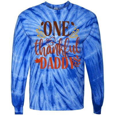 One Thankful Daddy Thanksgiving Day Family Matching Costume Gift Tie-Dye Long Sleeve Shirt