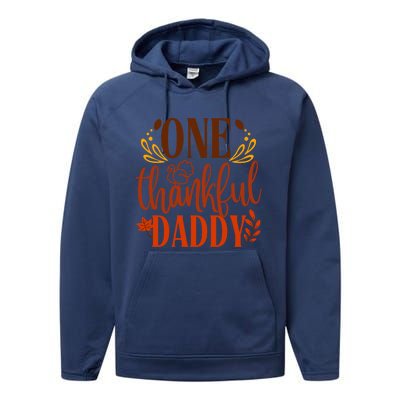 One Thankful Daddy Thanksgiving Day Family Matching Costume Gift Performance Fleece Hoodie