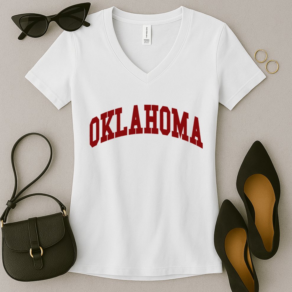 Oklahoma Throwback Design Classic Women's V-Neck T-Shirt