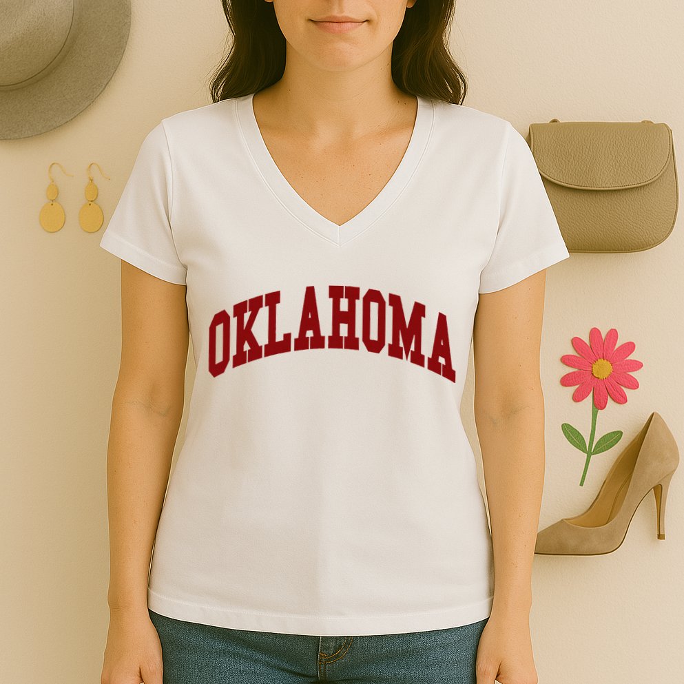 Oklahoma Throwback Design Classic Women's V-Neck T-Shirt