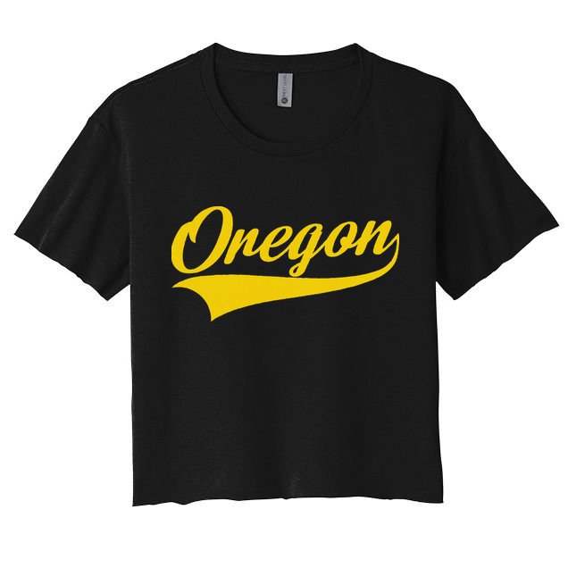 Oregon Throwback Design Print Classic Women's Crop Top Tee