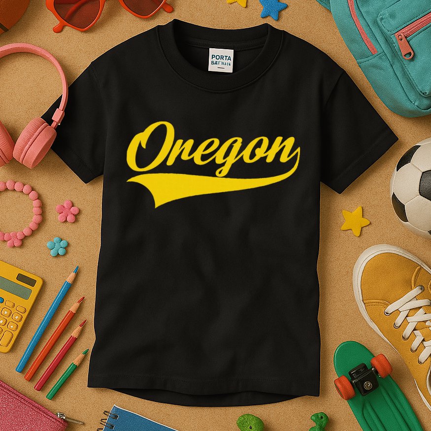 Oregon Throwback Design Print Classic Kids T-Shirt